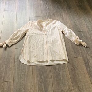 ANN MASHBURN Cream Striped Blouse